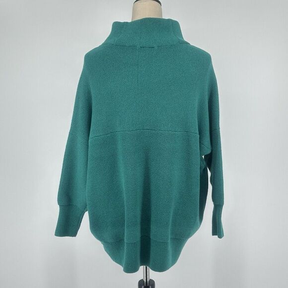 Vici Amsterdam Mock Neck Knitted Heavyweight Sweater Green Womens Sz L Cozycore - Picture 2 of 12